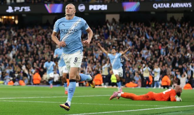 曼城4-1多特！欧冠四轮不败杀进前四 哈兰德破门创历史 福登双响