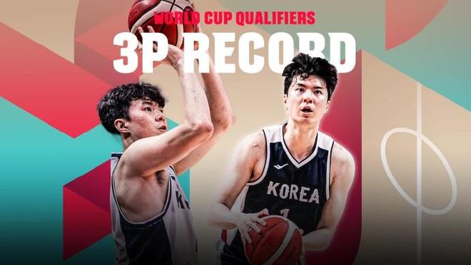 慘成背景墻，李賢重對中國男籃單場9記三分創FIBA世預賽紀錄