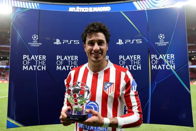 第93分钟绝杀，希门尼斯当选马竞vs国米全场最佳球员